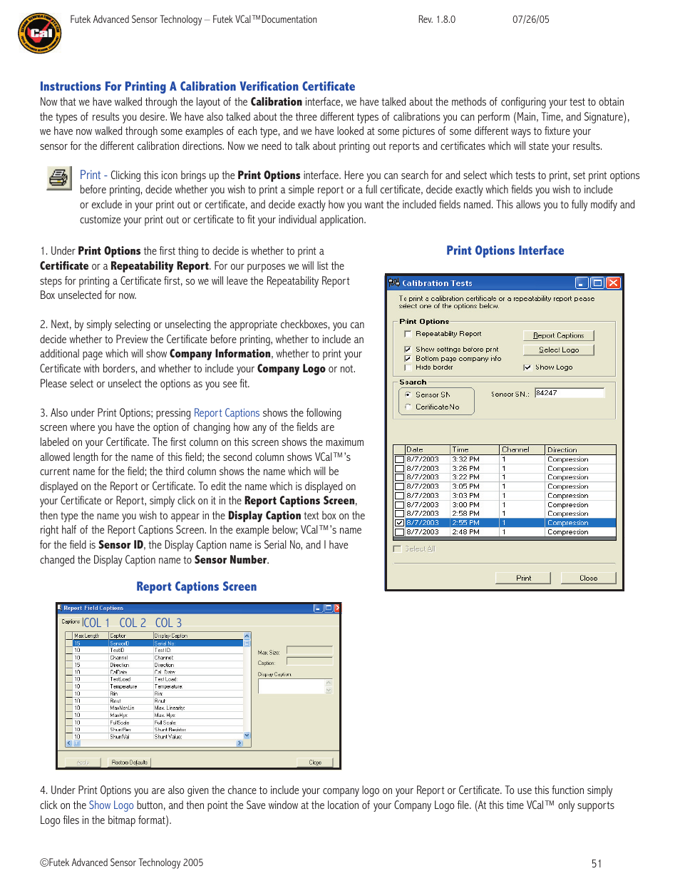 FUTEK VCal Sensor Verification User Manual | Page 51 / 65