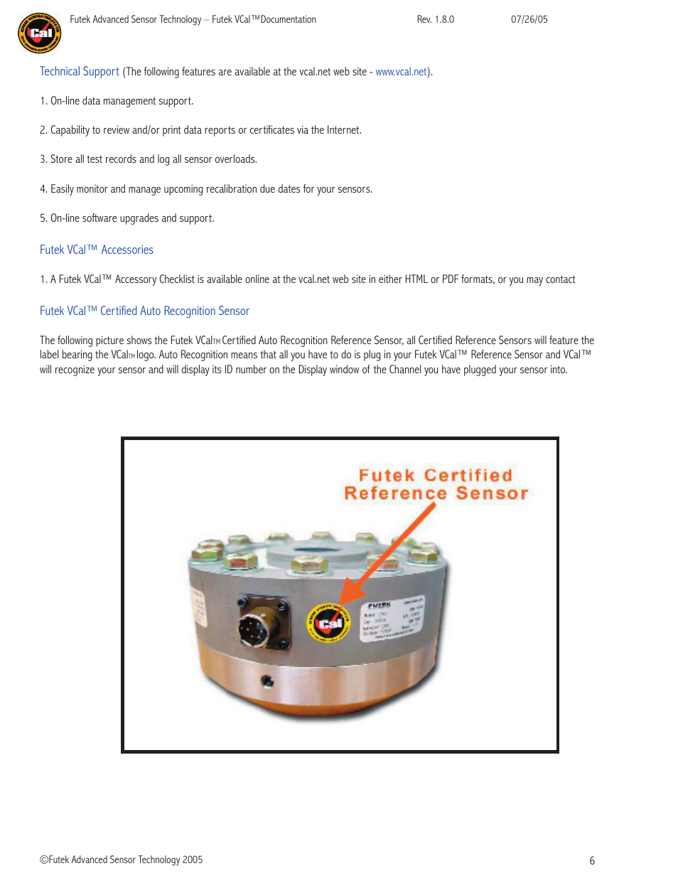 FUTEK VCal Sensor Verification User Manual | Page 6 / 65