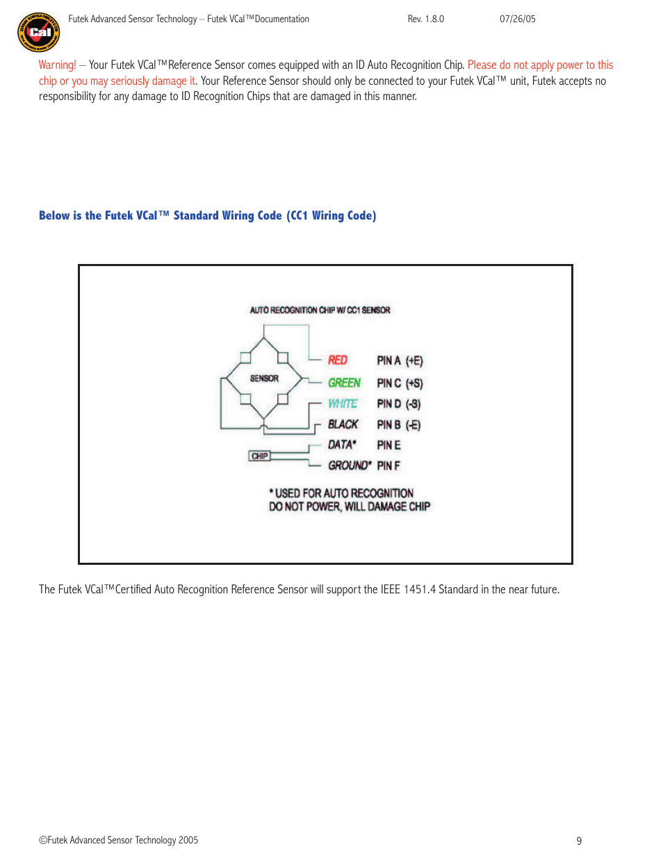 FUTEK VCal Sensor Verification User Manual | Page 9 / 65