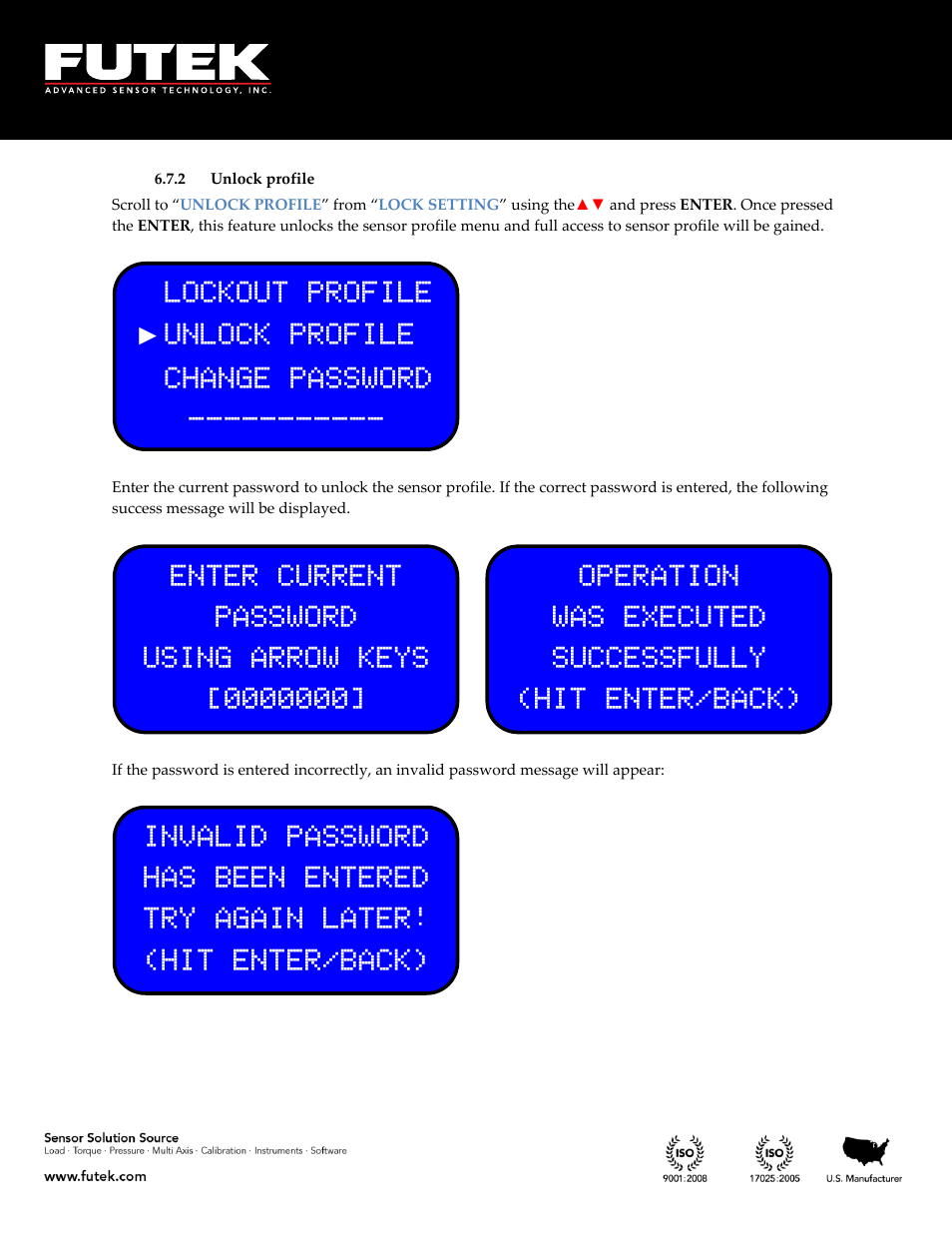 Unlock profile | FUTEK IHH500 Series User Manual | Page 109 / 127