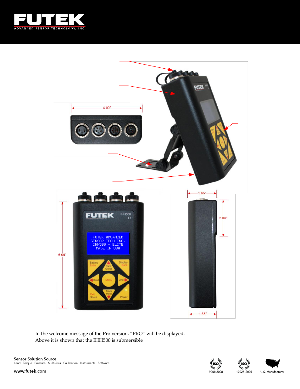 FUTEK IHH500 Series User Manual | Page 11 / 127