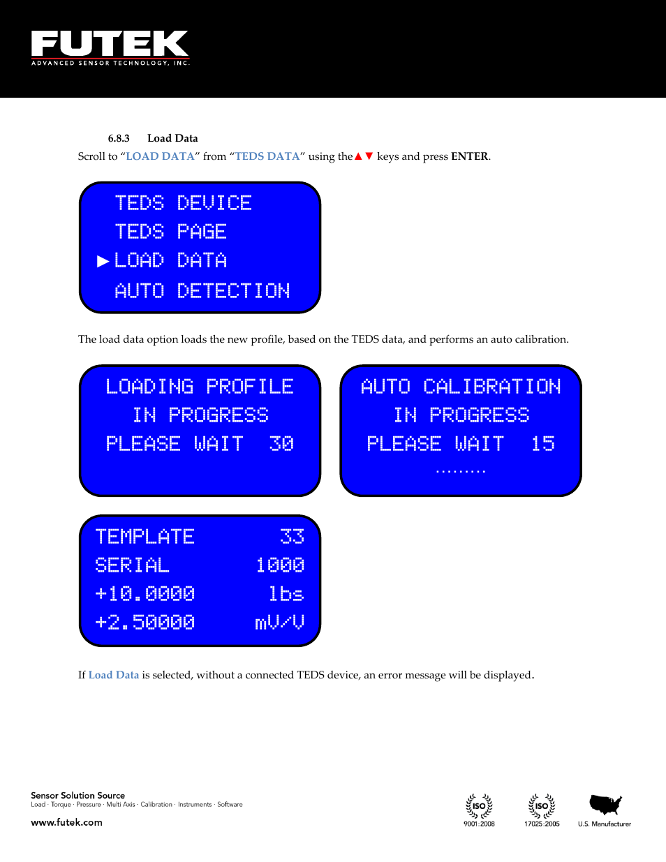 Load data | FUTEK IHH500 Series User Manual | Page 115 / 127