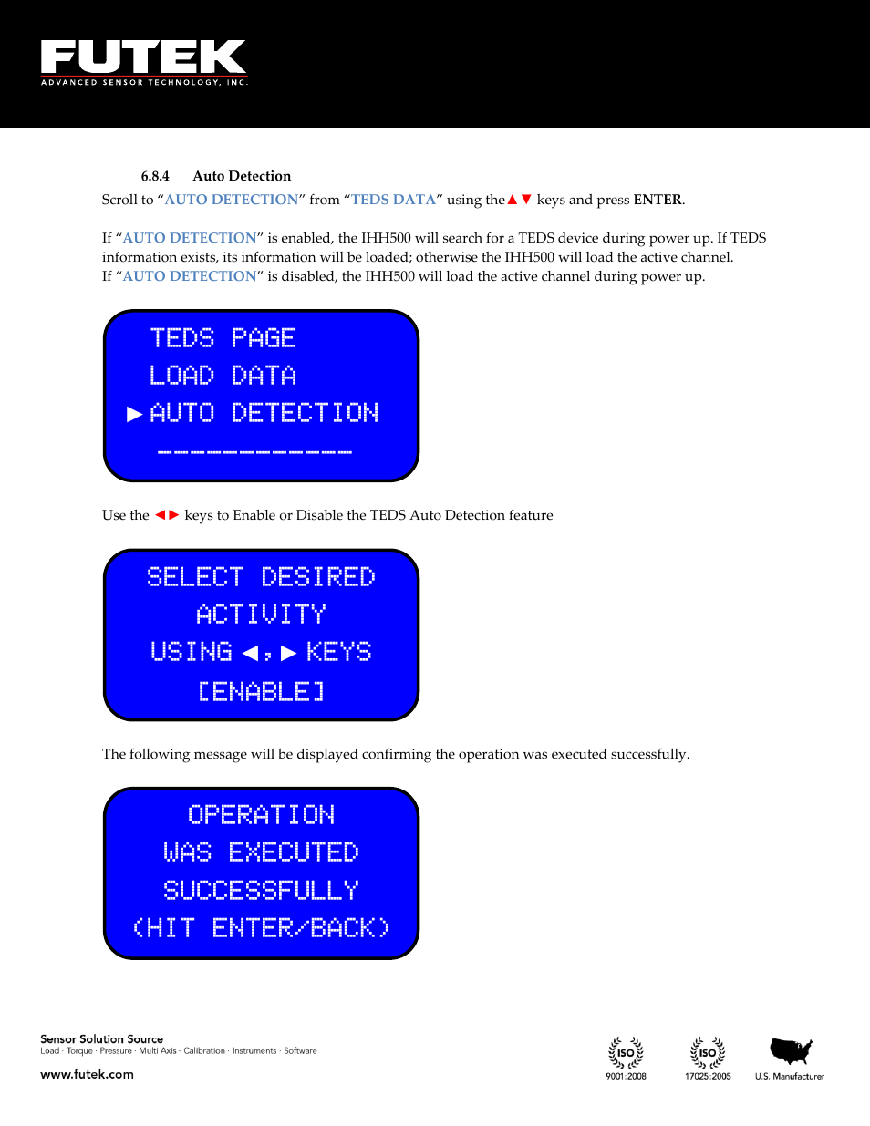 Auto detection | FUTEK IHH500 Series User Manual | Page 116 / 127