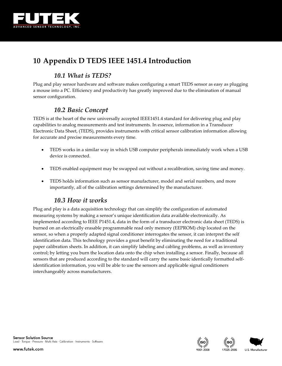 Appendix d teds ieee 1451.4 introduction, What is teds, Basic concept | How it works, 1 what is teds, 2 basic concept, 3 how it works | FUTEK IHH500 Series User Manual | Page 125 / 127
