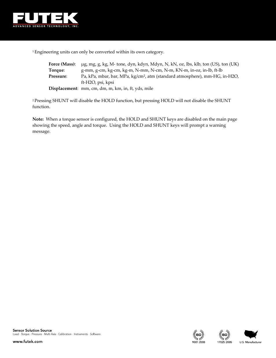 FUTEK IHH500 Series User Manual | Page 13 / 127