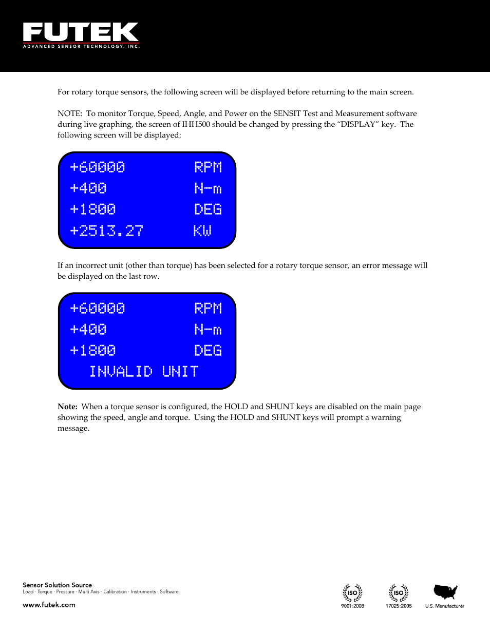 FUTEK IHH500 Series User Manual | Page 18 / 127