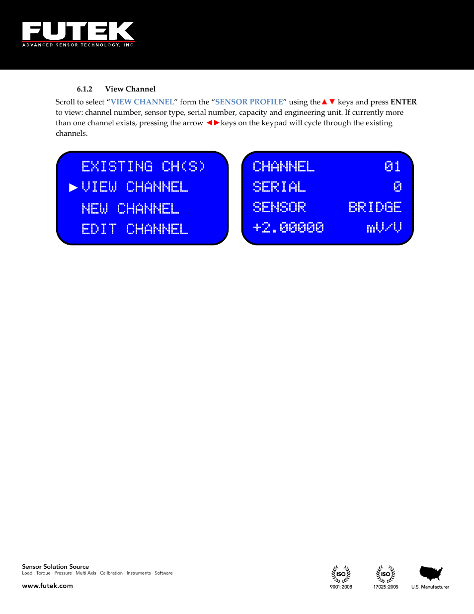 View channel | FUTEK IHH500 Series User Manual | Page 28 / 127