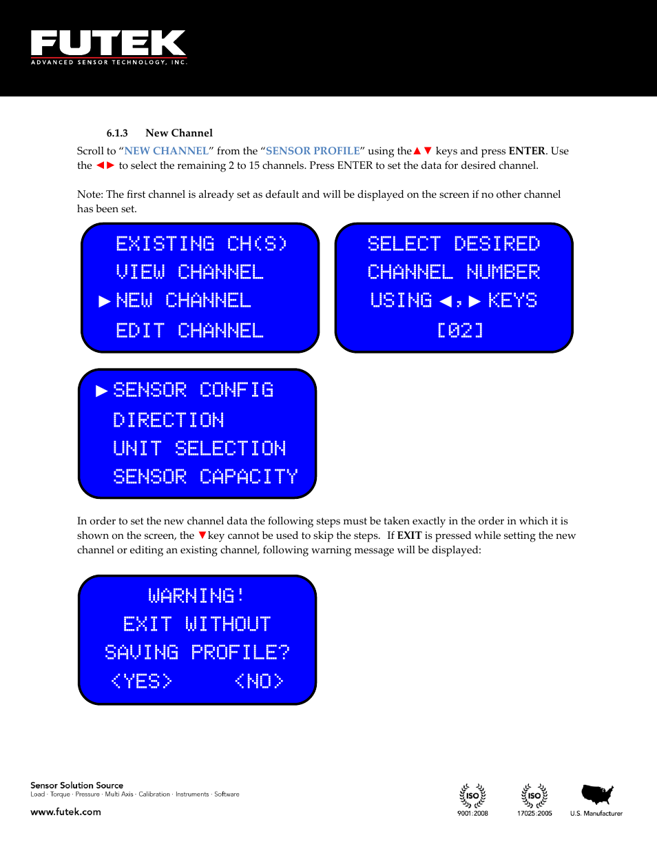 New channel | FUTEK IHH500 Series User Manual | Page 29 / 127