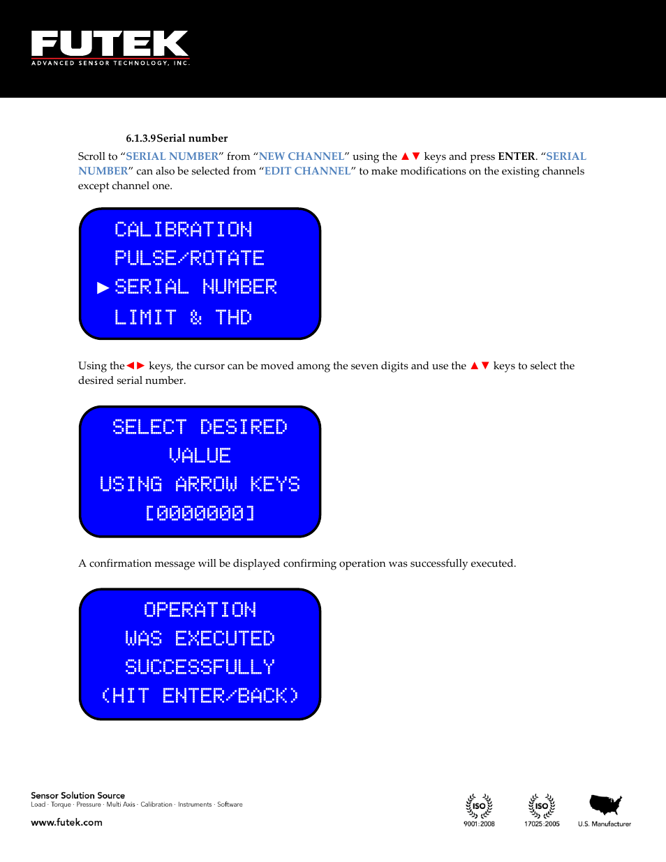 Serial number | FUTEK IHH500 Series User Manual | Page 46 / 127