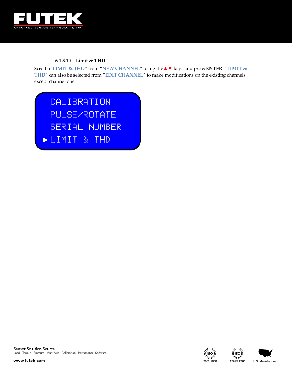 Limit & thd | FUTEK IHH500 Series User Manual | Page 47 / 127