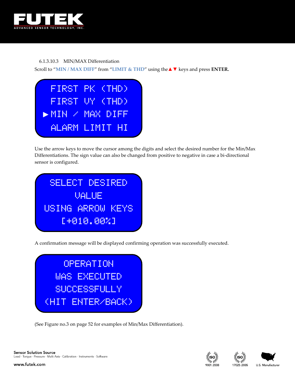 Min/max differentiation | FUTEK IHH500 Series User Manual | Page 51 / 127