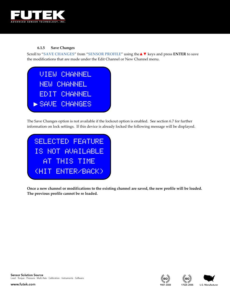 Save changes | FUTEK IHH500 Series User Manual | Page 61 / 127