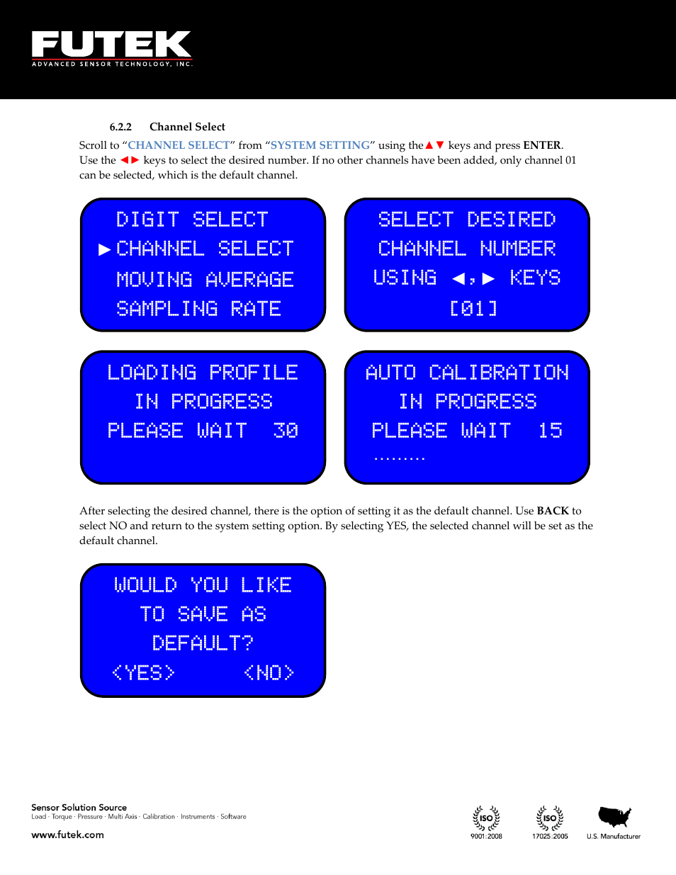 Channel select | FUTEK IHH500 Series User Manual | Page 68 / 127