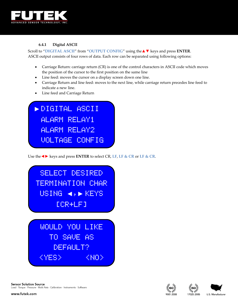 Digital ascii | FUTEK IHH500 Series User Manual | Page 84 / 127