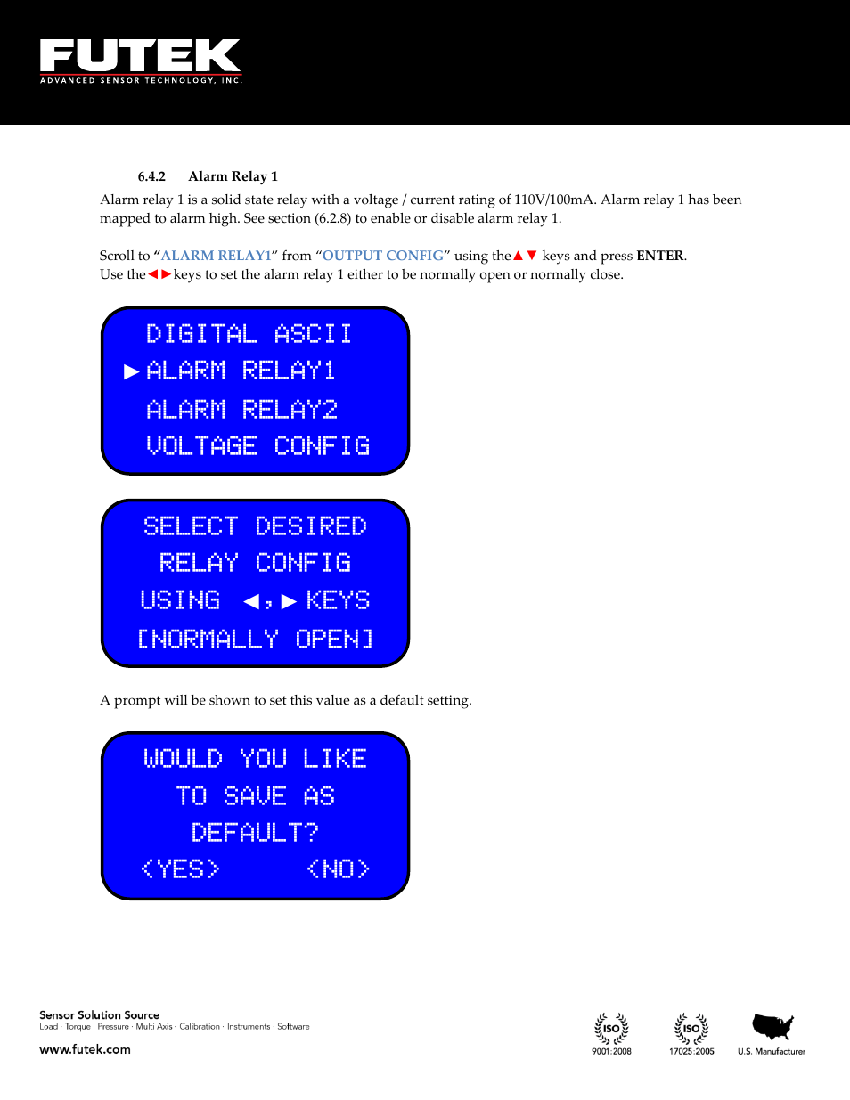 Alarm relay 1 | FUTEK IHH500 Series User Manual | Page 85 / 127