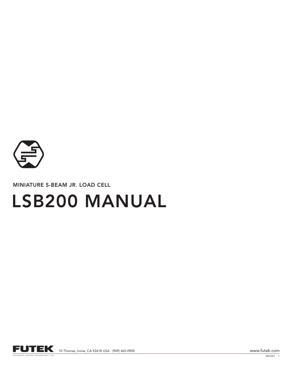 FUTEK LSB200 S-Beam Jr User Manual | 6 pages