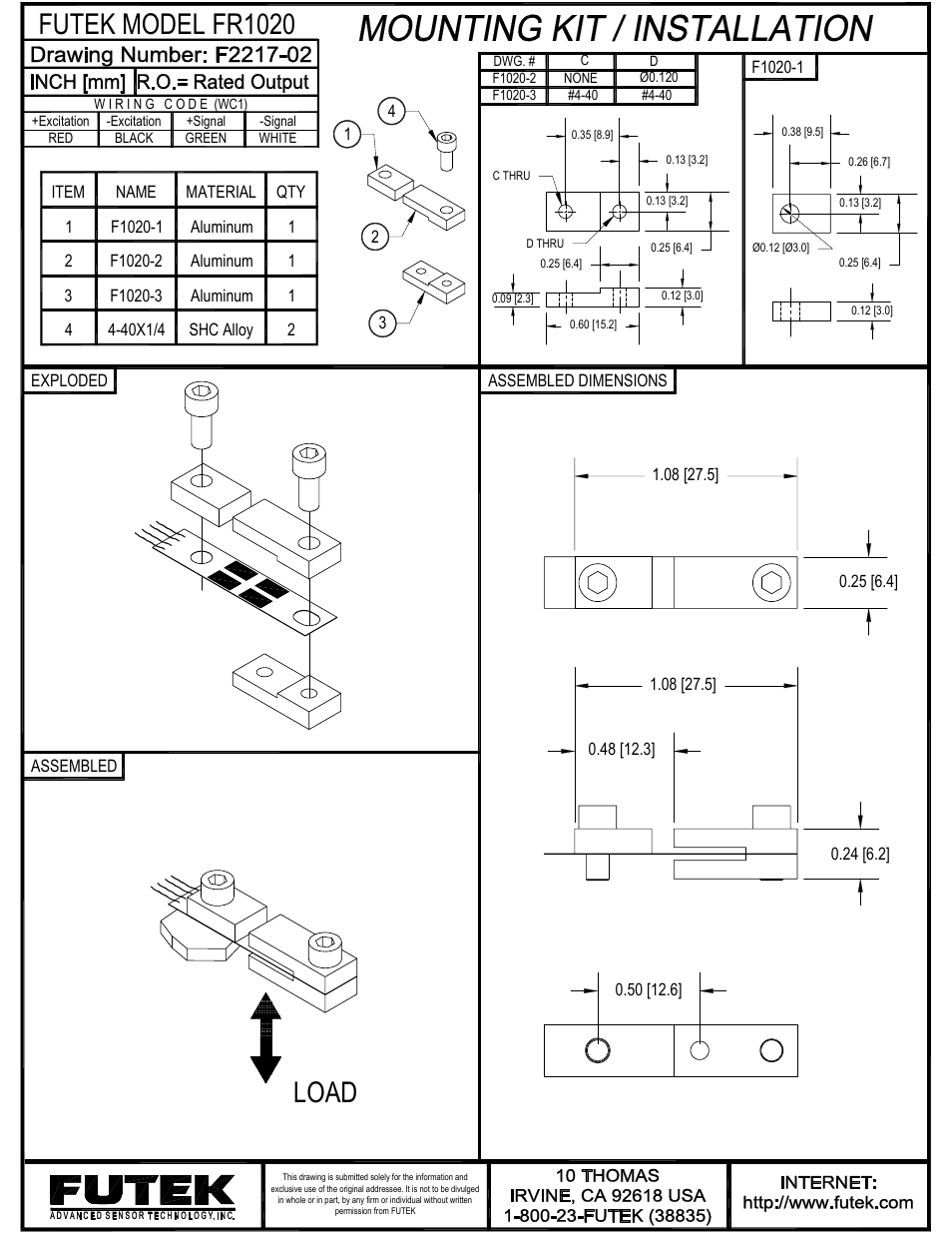 FUTEK FBB Series User Manual | 1 page