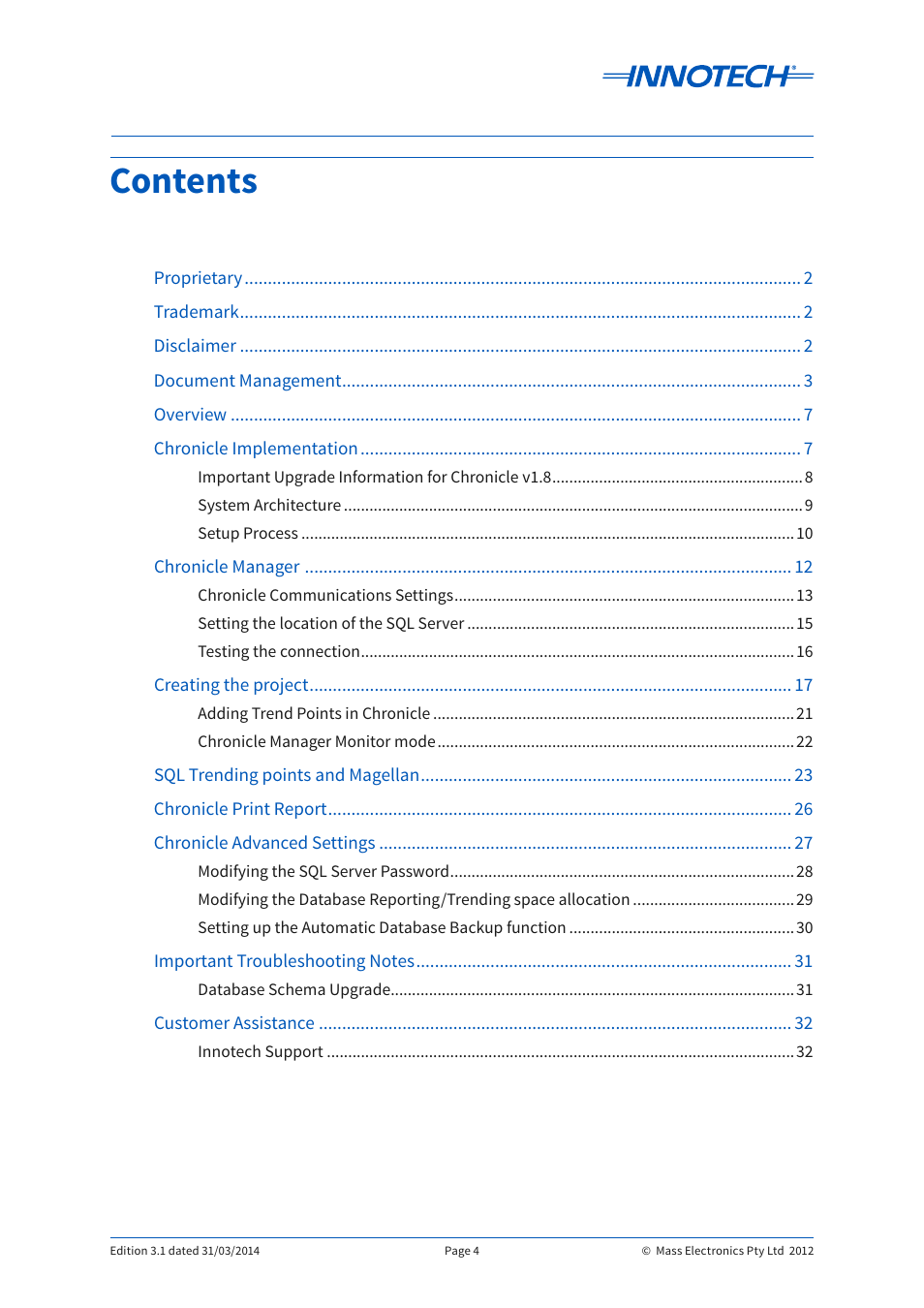 Innotech Chronicle User Manual | Page 4 / 34