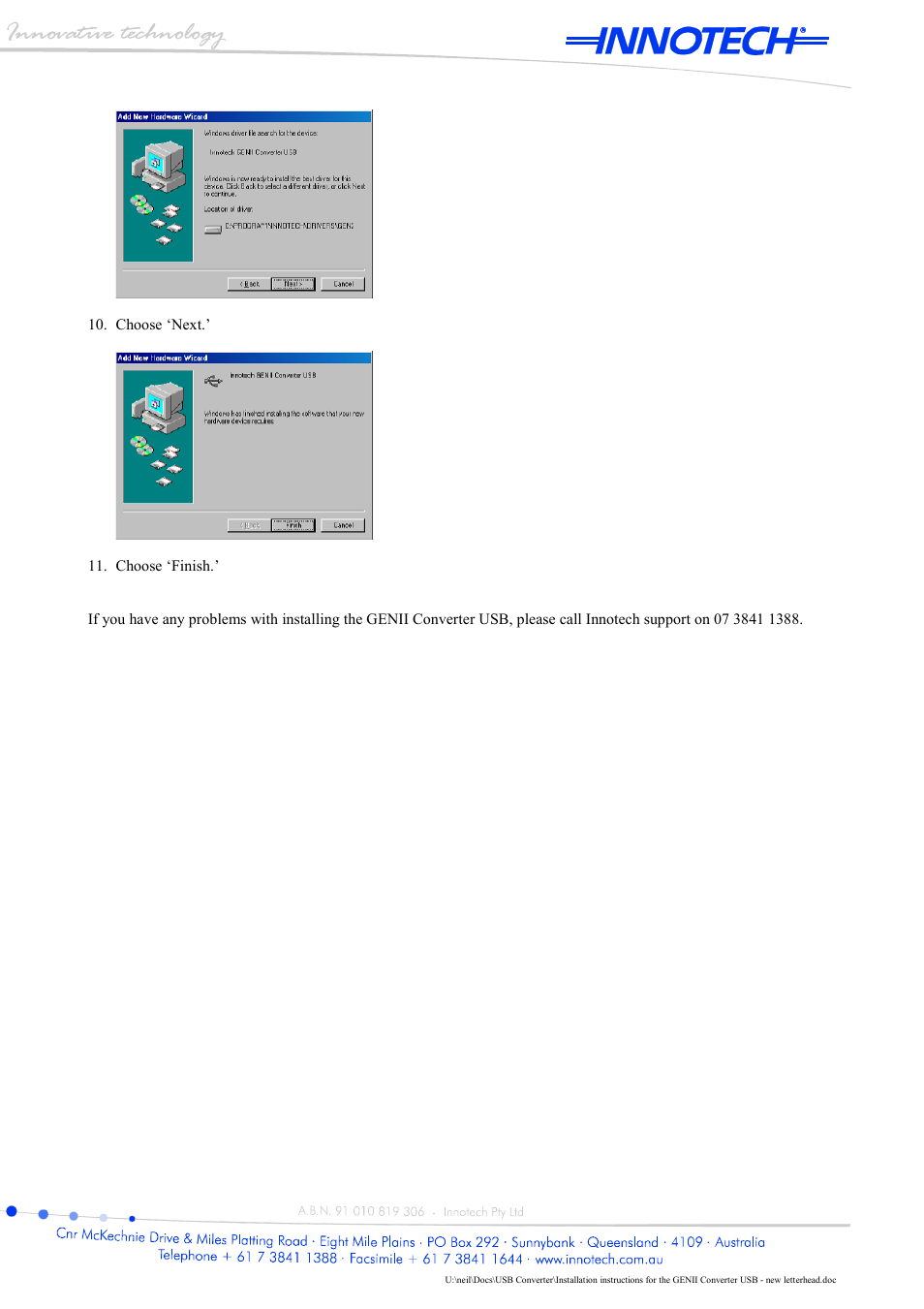 Innotech GenII Converter USB User Manual | Page 4 / 4
