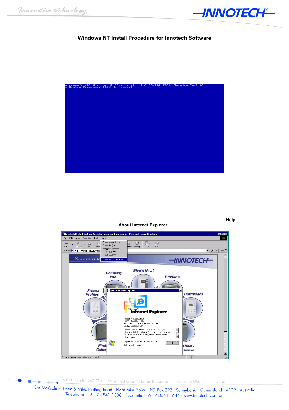 Innotech Software for Windows NT User Manual | 2 pages