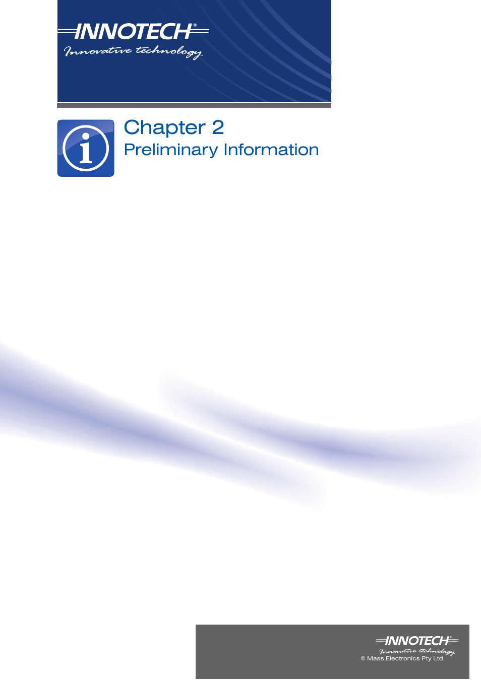Chapter 2 preliminary information, Chapter 2 | Innotech Device Communications User Manual | Page 13 / 42