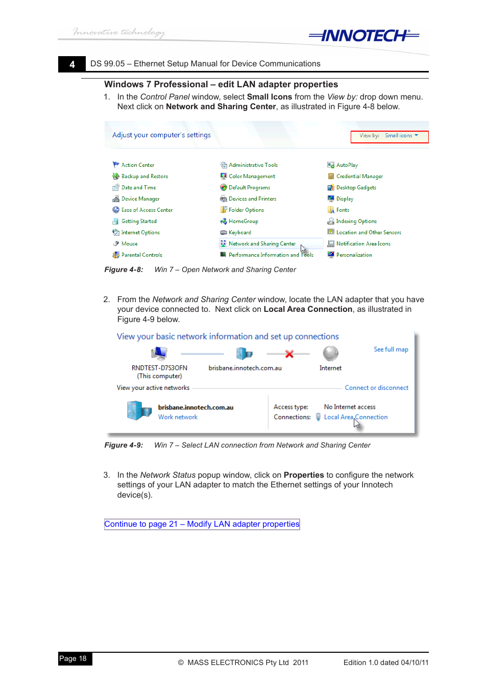Windows 7 professional | Innotech Device Communications User Manual | Page 26 / 42