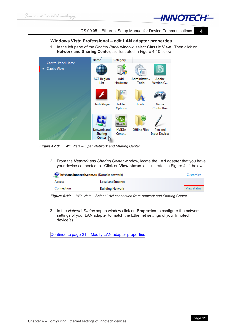 Windows vista professional | Innotech Device Communications User Manual | Page 27 / 42