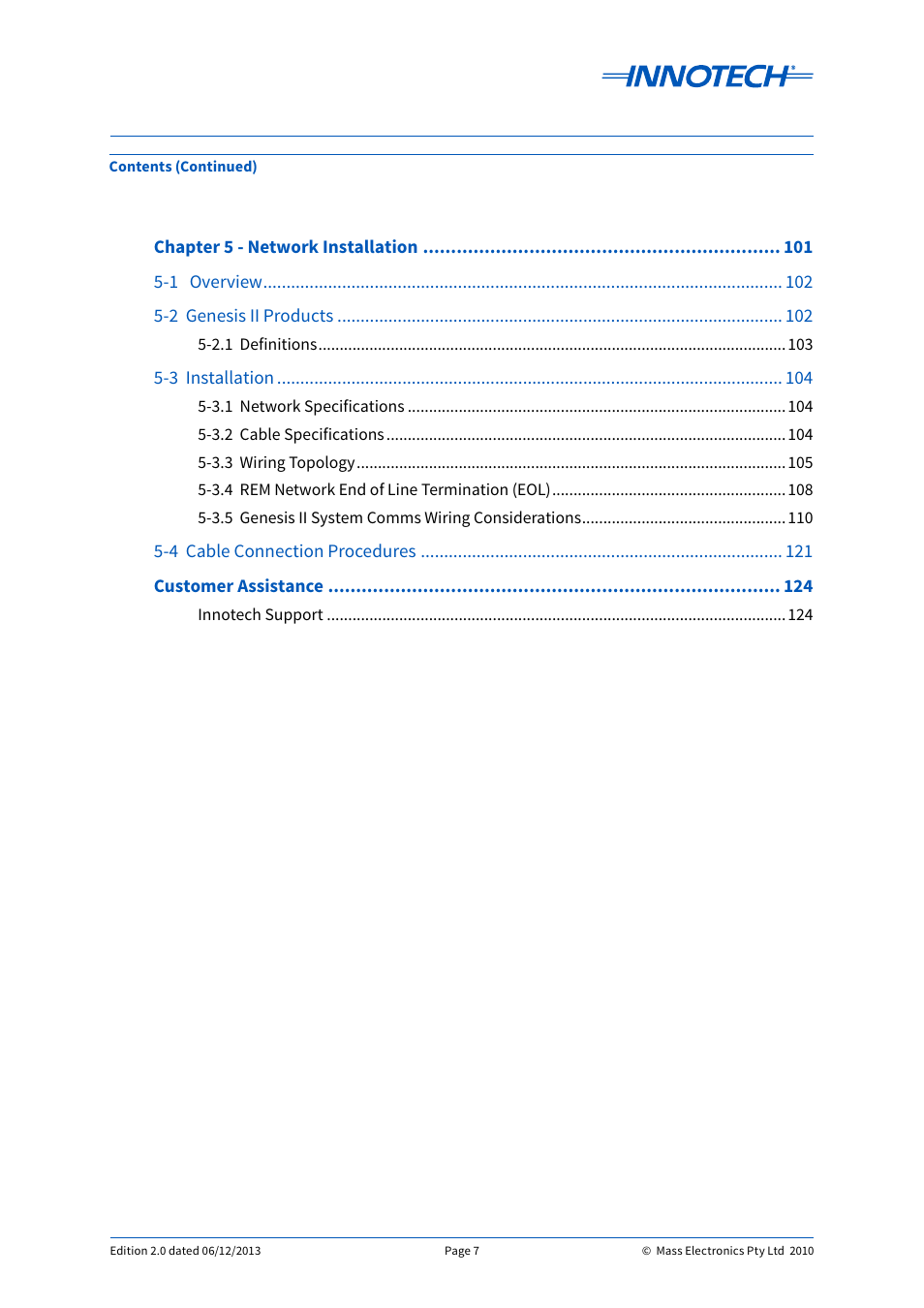 Innotech Genesis II Digital Controller (v5) User Manual | Page 7 / 124