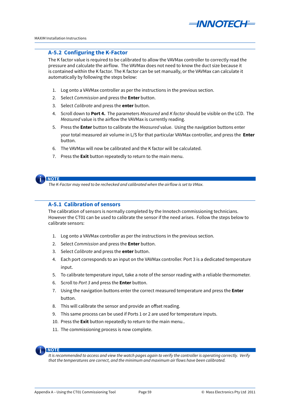 Innotech Maxim User Manual | Page 59 / 60
