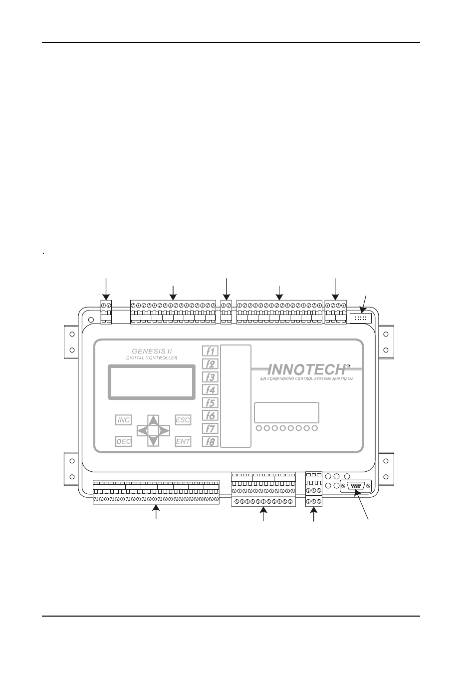 3.1. genesis ii digital controller, Power input(paragraph 3-3.1.1), Digital inputs (paragraph 3-3.1.2) | Digital outputs (paragraph 3-3.1.3), Analogue inputs (paragraph 3-3.1.4), Analogue outputs (paragraph 3-3.1.5), Pulse counter inputs (paragraph 3-3.1.6) | Innotech Genesis V4 System User Manual | Page 30 / 115