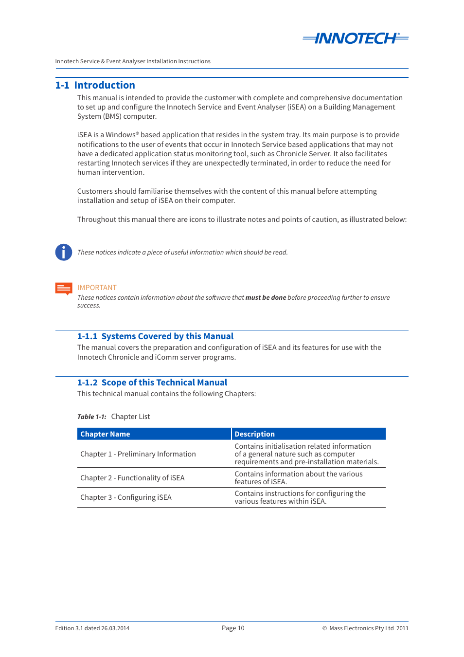 1 introduction | Innotech iSEA User Manual | Page 10 / 44