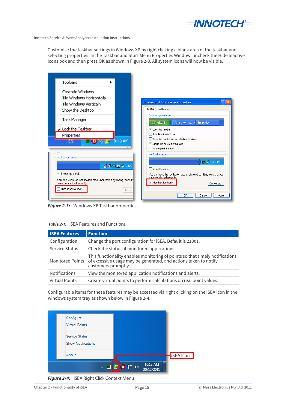 Innotech iSEA User Manual | Page 15 / 44