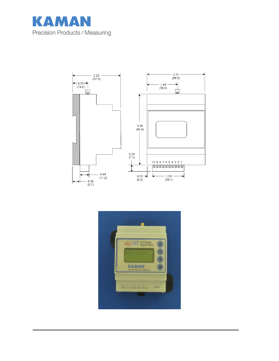 Appendix e: dimensions | Kaman digiVIT User Manual | Page 31 / 33
