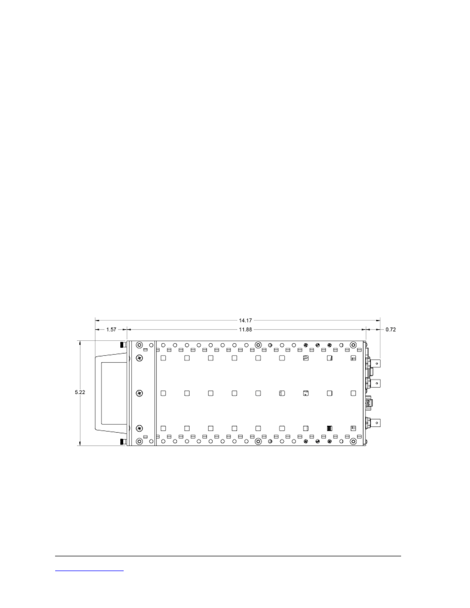 Part 5 - enclosures, 1 full 19" instrumentation sub-rack - 3u/84hp, Part 5 enclosures | Figure 9 full 19" sub-rack side outline drawing, Figure 9 | Kaman KDM-8206 User Manual | Page 12 / 27