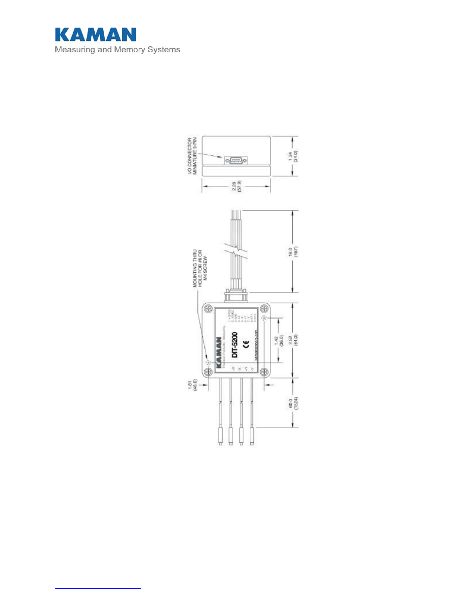 Appendix b dit-5200l enclosure dimensions | Kaman DIT-5200L User Manual | Page 17 / 18