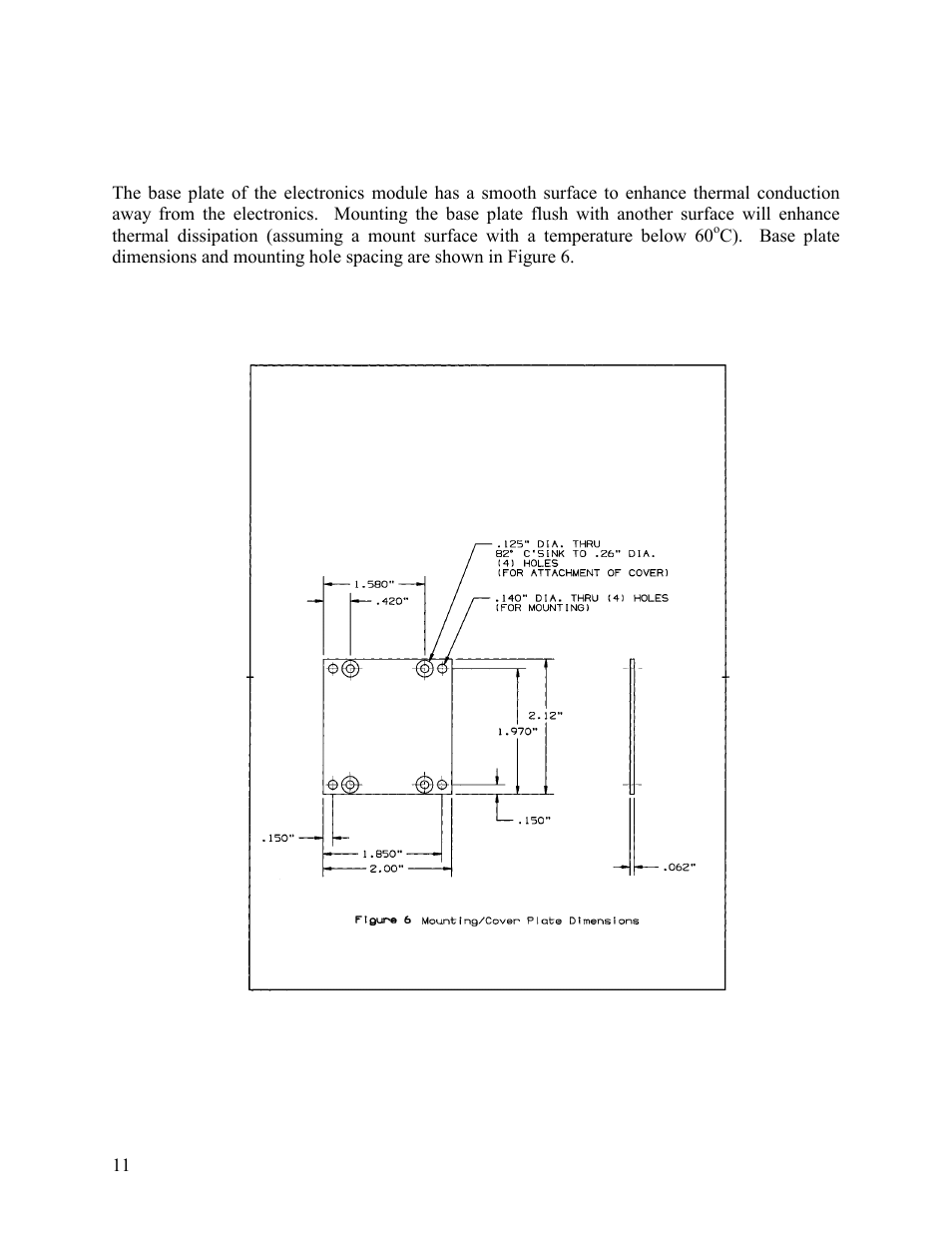 2. the mounting surface, Figure 6 mounting/cover plate dimensions | Kaman KD-5100 User Manual | Page 11 / 41
