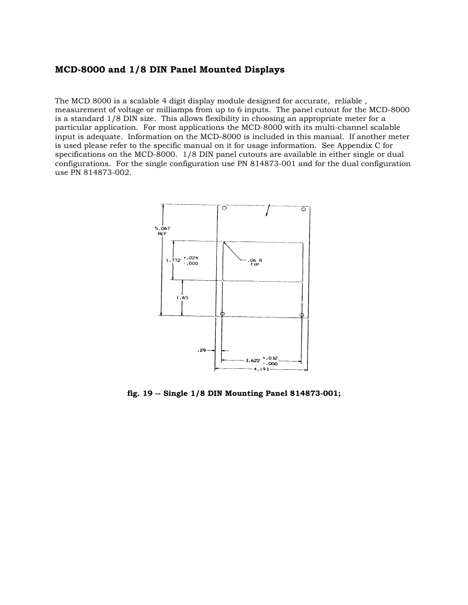 Mcd-8000 and 1/8 din panel mounted displays | Kaman 8000 Enclosures User Manual | Page 33 / 55
