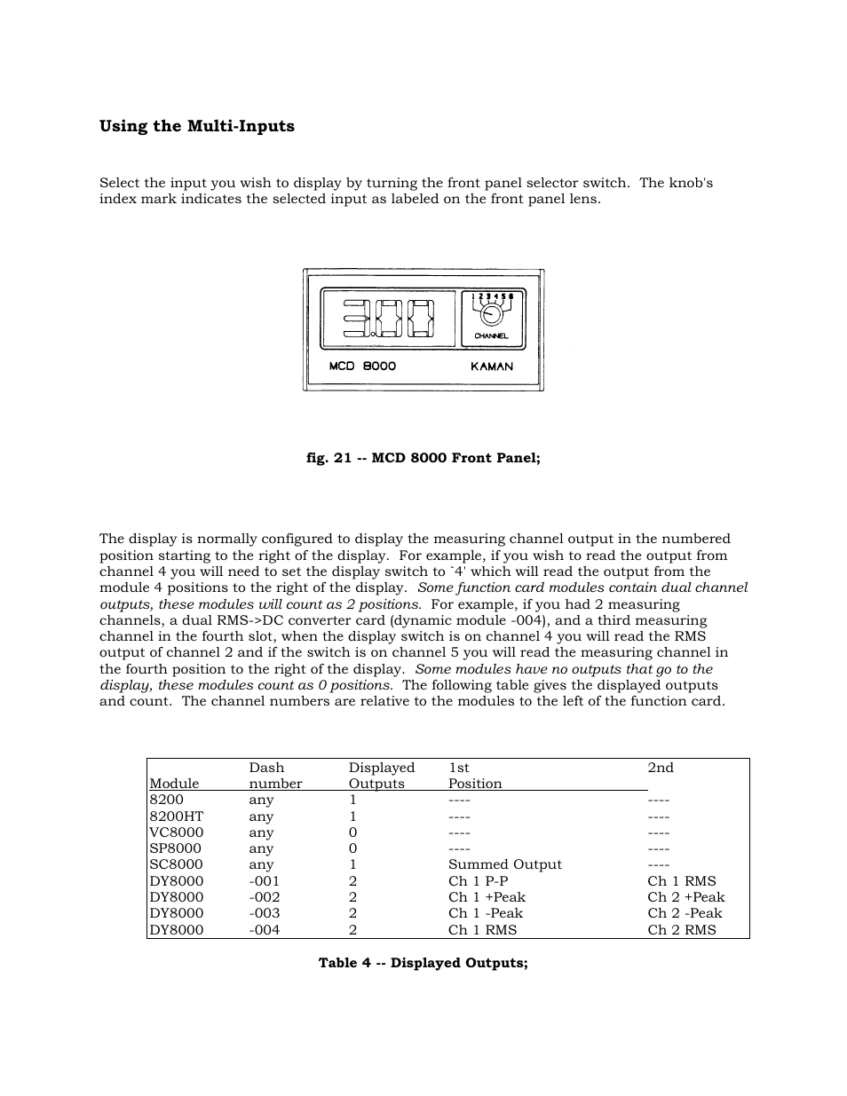Using the multi-inputs | Kaman 8000 Enclosures User Manual | Page 35 / 55