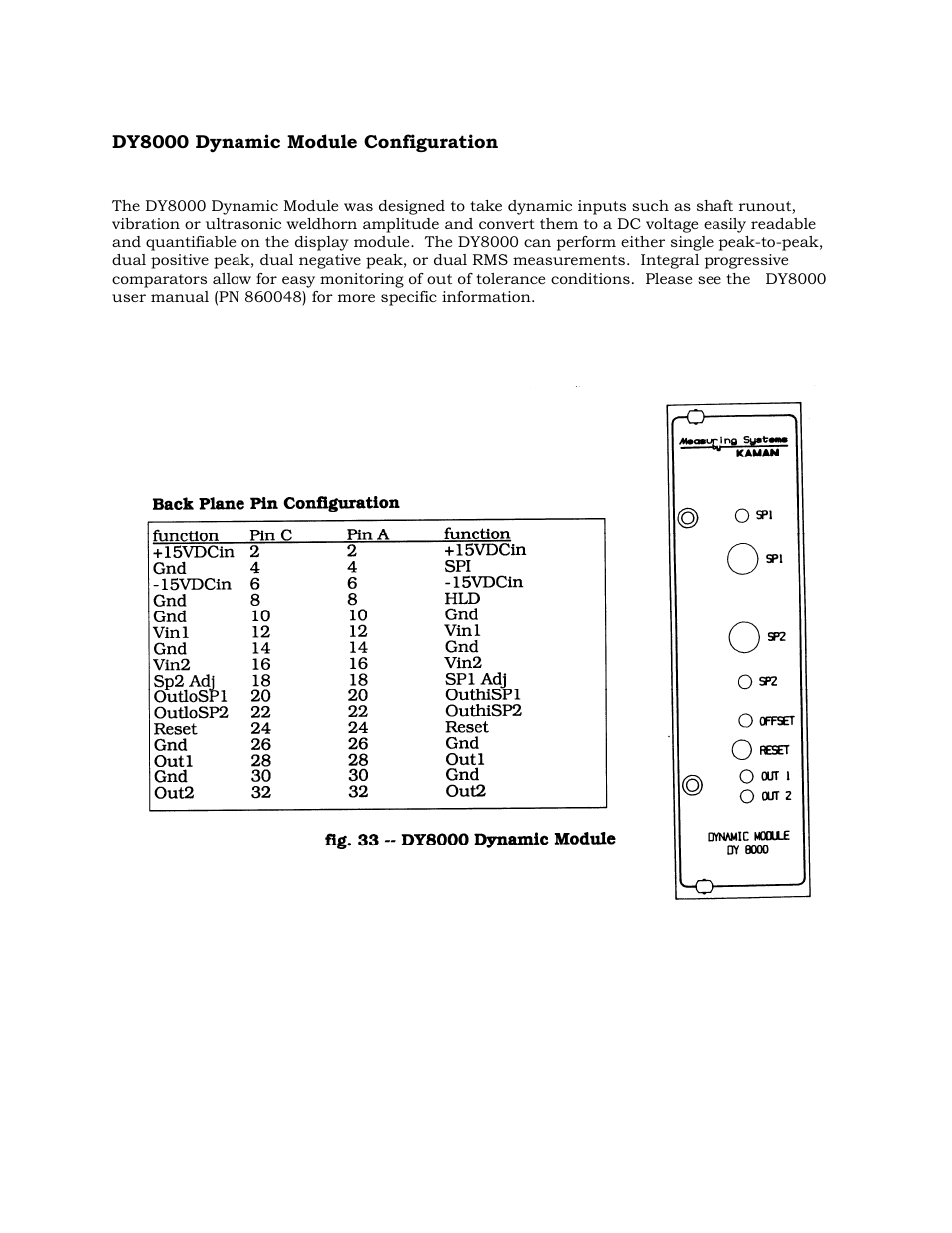 Dy8000 dynamic module configuration | Kaman 8000 Enclosures User Manual | Page 48 / 55
