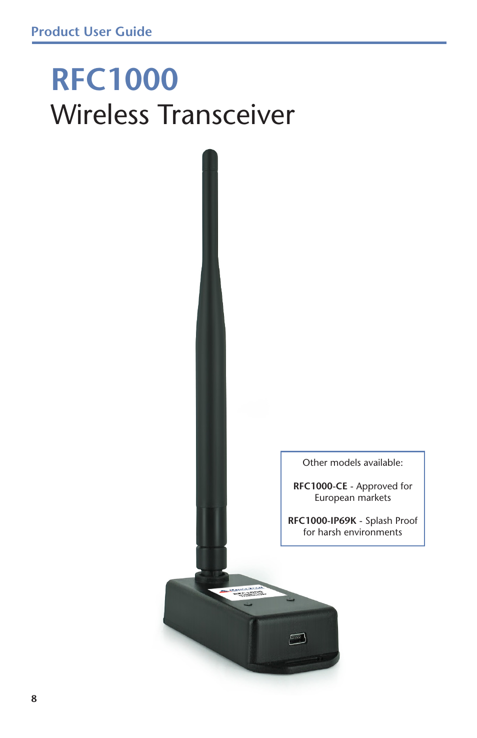 Rfc1000, Wireless transceiver | MadgeTech Vaccine Temperature Monitoring System (VTMS) Data Logger User Manual | Page 10 / 16