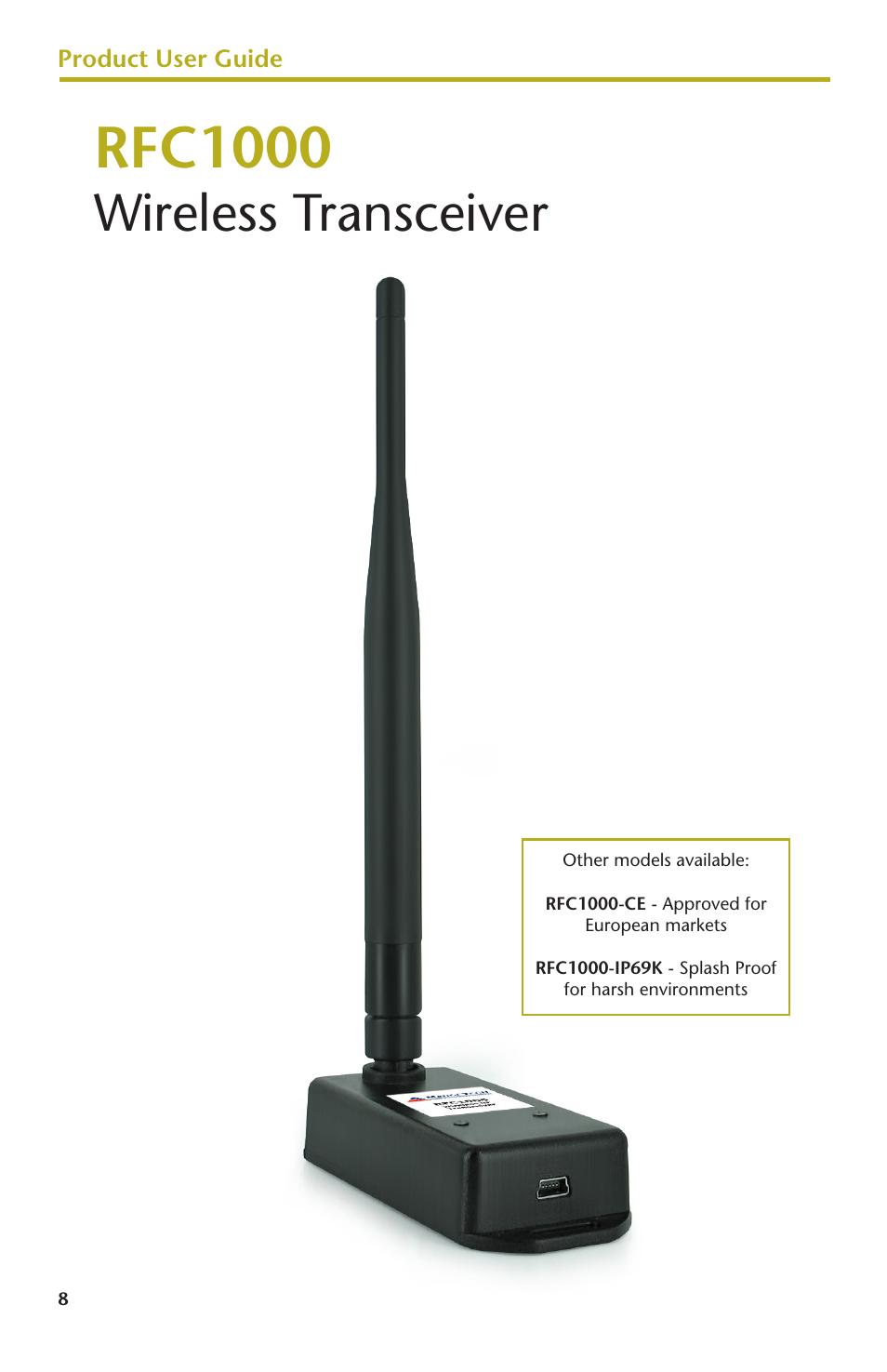 Rfc1000, Wireless transceiver | MadgeTech RFCurrent2000A User Manual | Page 10 / 16