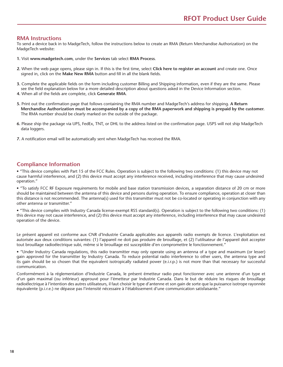 Rfot product user guide | MadgeTech RFOT Wireless Meat Temperature Data Logger User Manual | Page 22 / 24