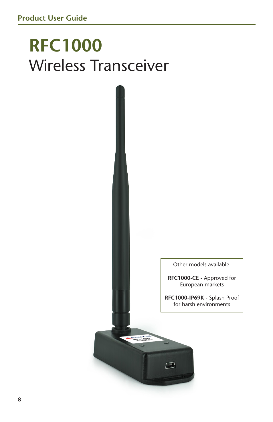 Rfc1000, Wireless transceiver | MadgeTech RFPRHTemp2000A Wireless Pressure, Humidity and Temperature Data Logger User Manual | Page 10 / 16