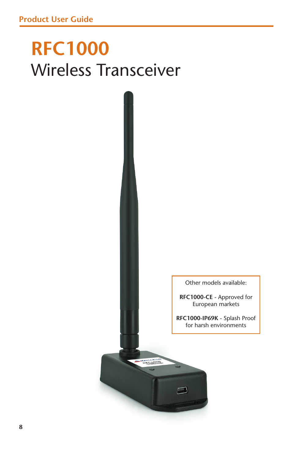 Rfc1000, Wireless transceiver | MadgeTech RFPulse2000A User Manual | Page 10 / 16