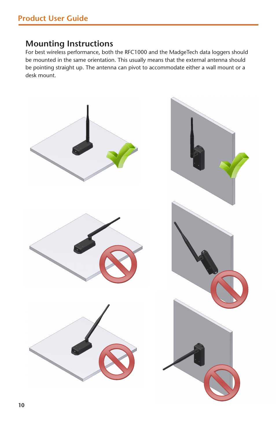 Mounting instructions, Product user guide | MadgeTech RFPulse2000A User Manual | Page 12 / 16