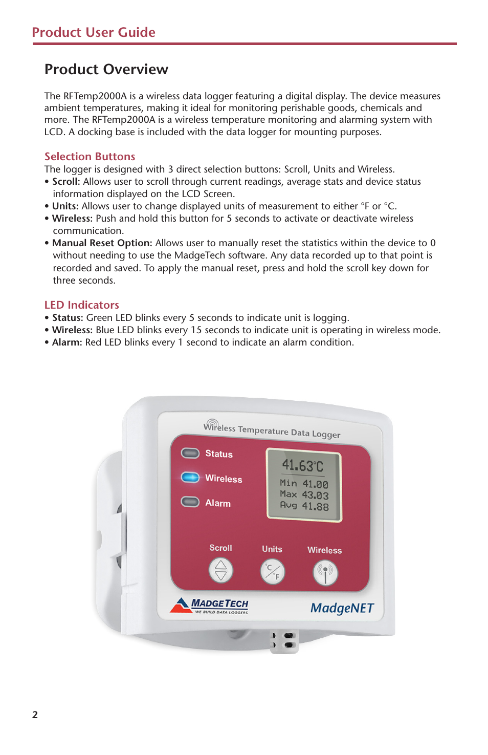 Product overview, Product user guide | MadgeTech RFTemp2000A User Manual | Page 4 / 16