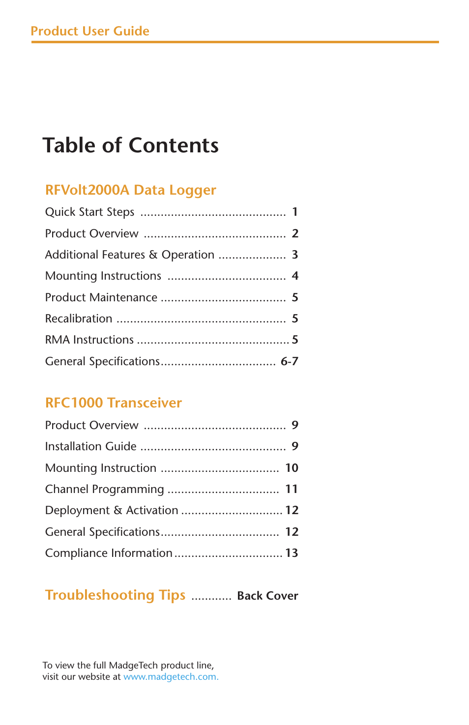 MadgeTech RFVolt2000A User Manual | Page 2 / 16