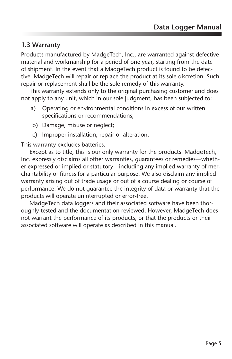 Data logger manual | MadgeTech PRHTemp2000 Data Logger User Manual | Page 6 / 38