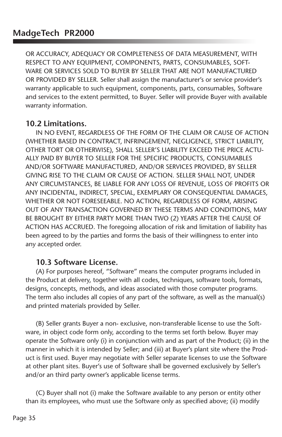 Madgetech pr2000 | MadgeTech PR2000 Data Logger User Manual | Page 36 / 38