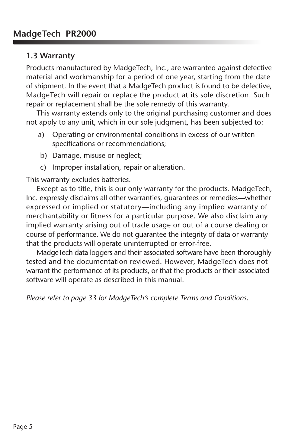 Madgetech pr2000 | MadgeTech PR2000 Data Logger User Manual | Page 6 / 38